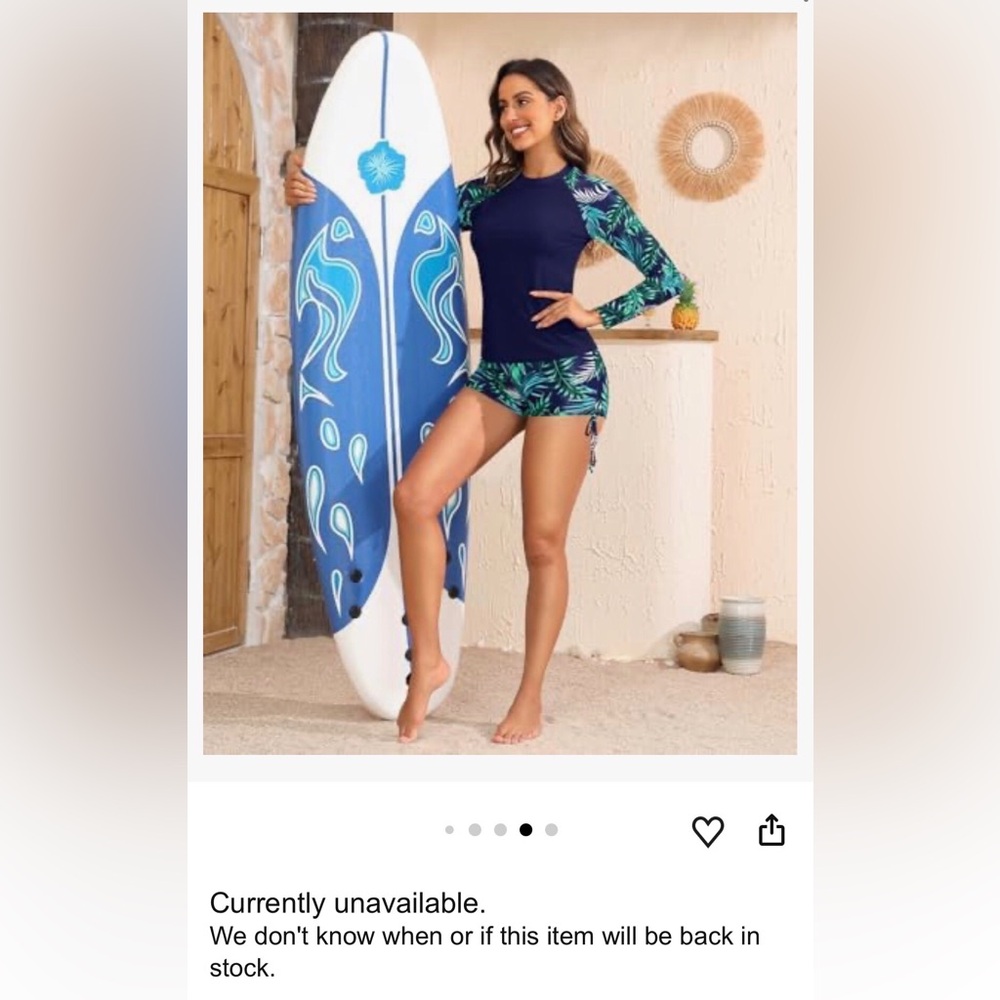 ✨Aqua Eve Women’s 2 Piece Rash Guard Long Sleeve Swimsuit w/ Shorts